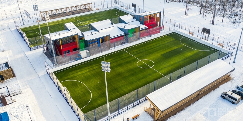 Построенные объекты Спортивный комплекс из клееного бруса в парке Малевича Барвиха Holz House 2